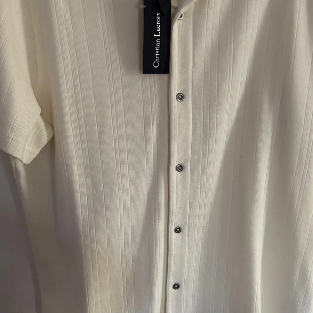 Christian Lacroix Cream Casual Button Down Shirt - Picture 5 of 6